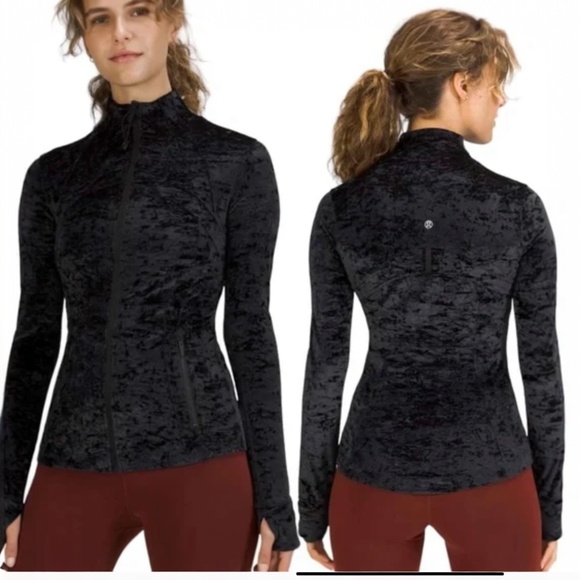 LTD Lululemon Velour Black Define Jacket 10 Crushed Velvet - Picture 1 of 8